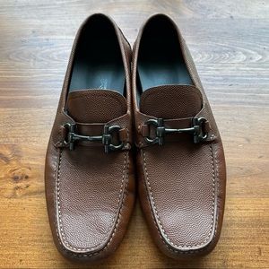 Salvatore Ferragamo Medium Brown Gianci Leather Drivers. Men’s size 11.5